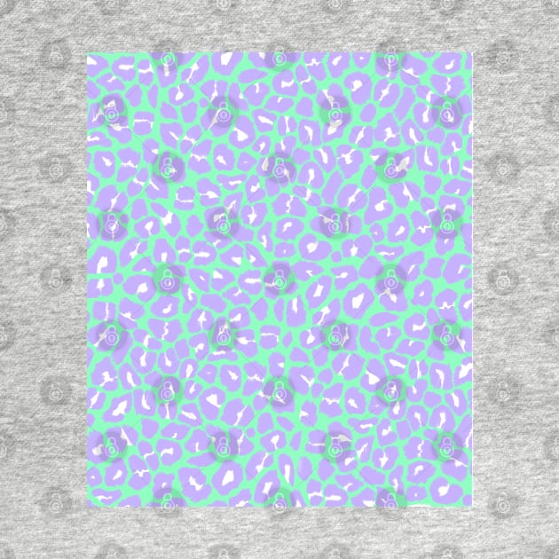 Mint Green and Purple Leopard Spots Pattern by OneThreeSix